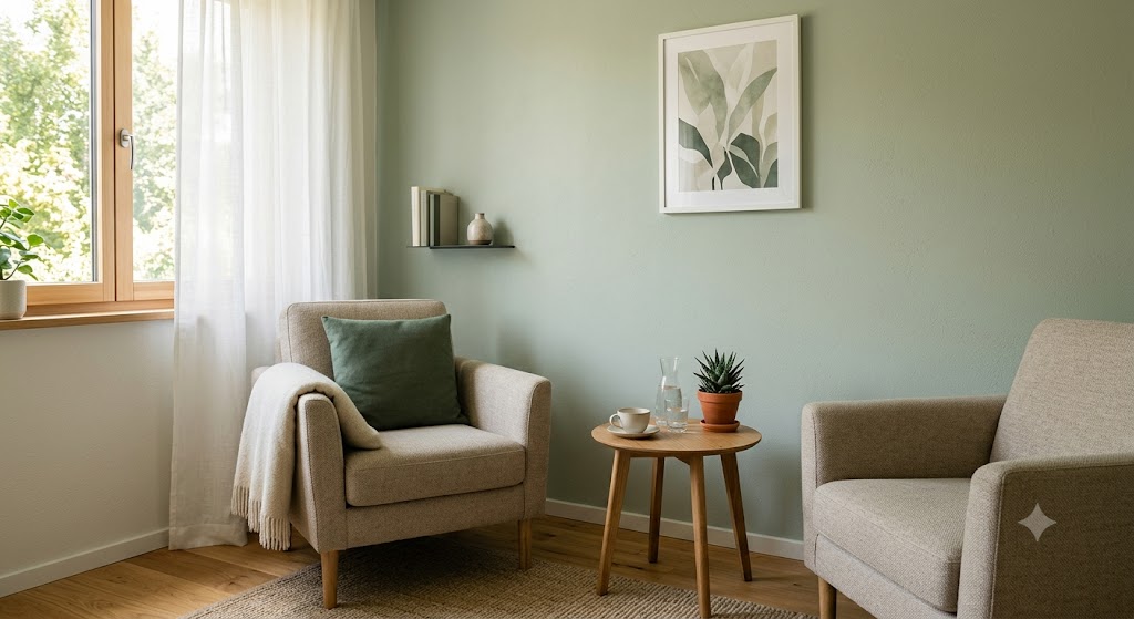 consultation room light painted wall