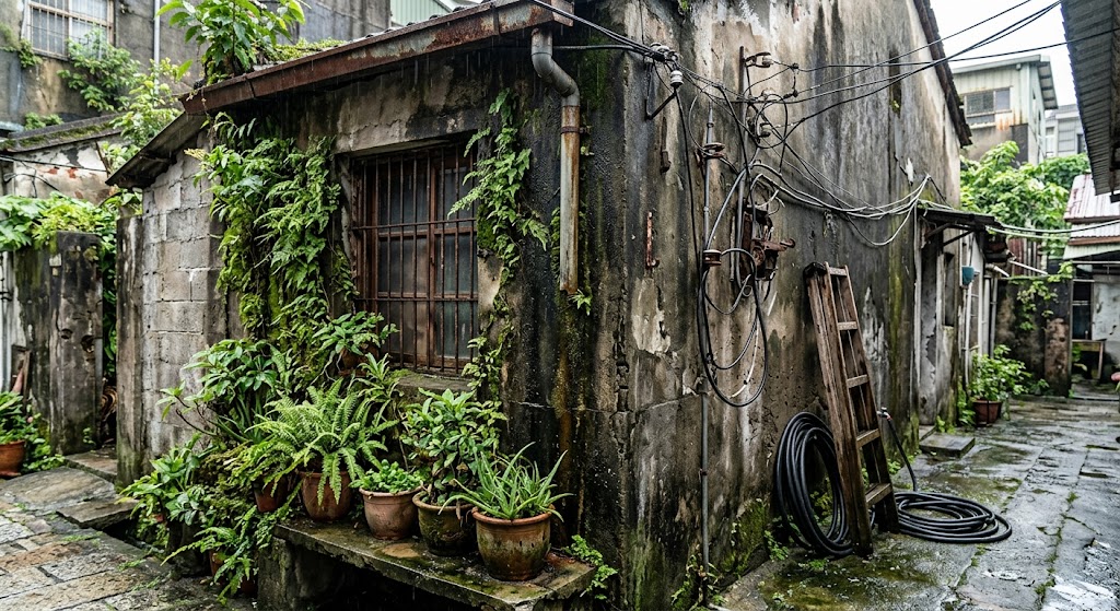 humid exterior wall