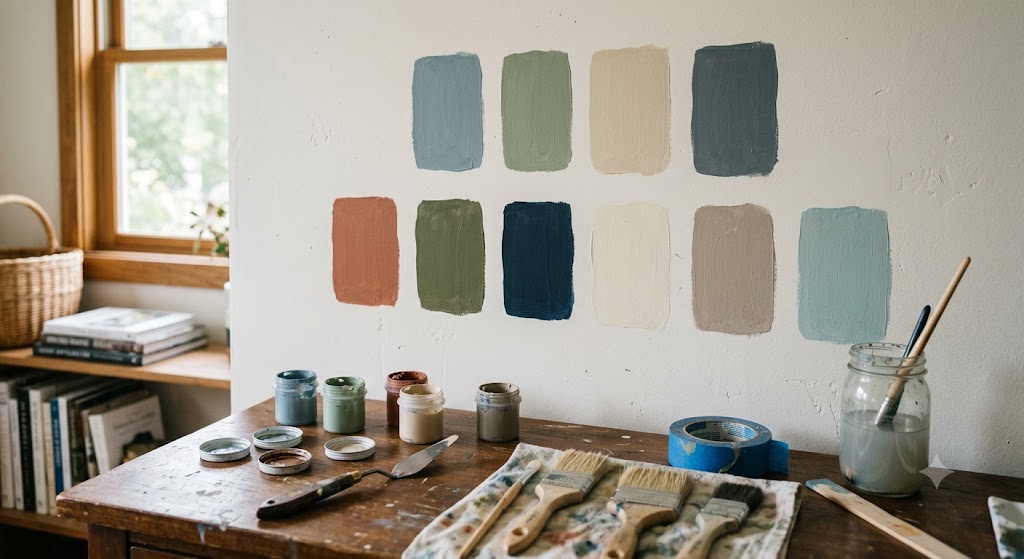 paint color swatches wall