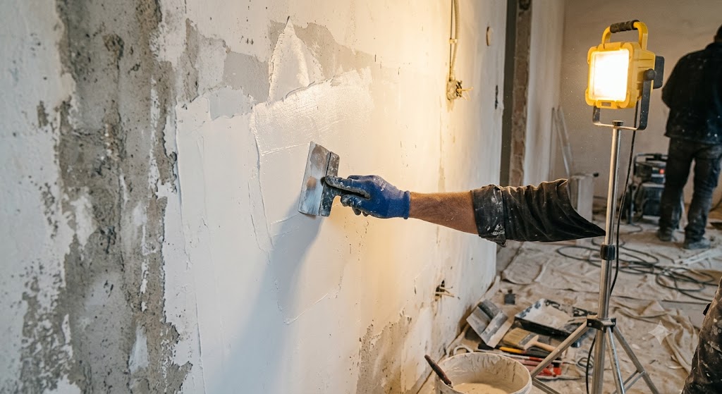 wall putty work light