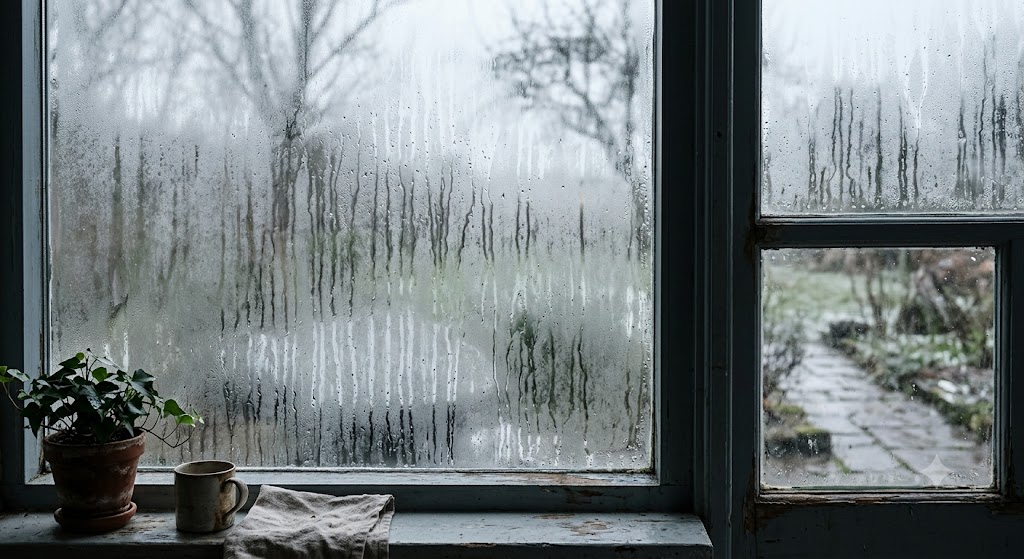 window wall condensation marks