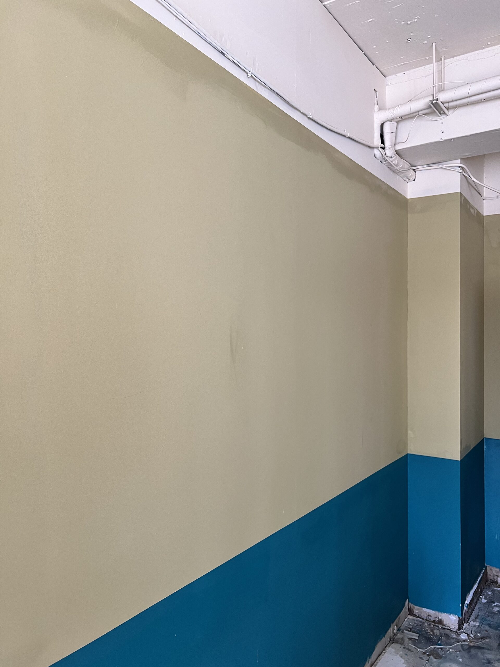 school stair blue lower wall