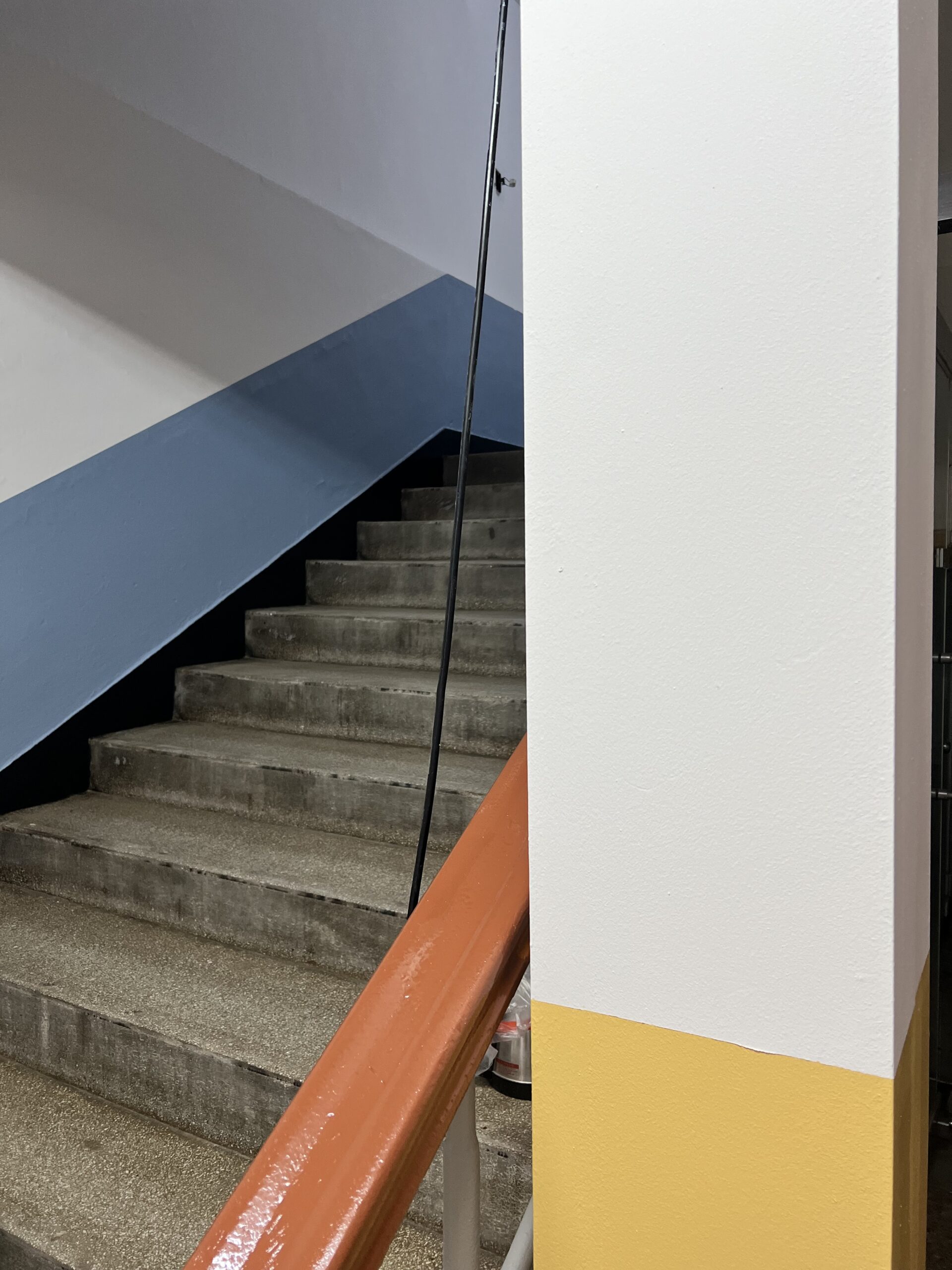 school hallway painted walls