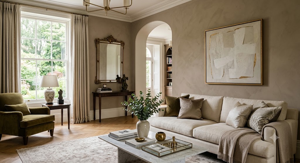 luxury living room painted wall